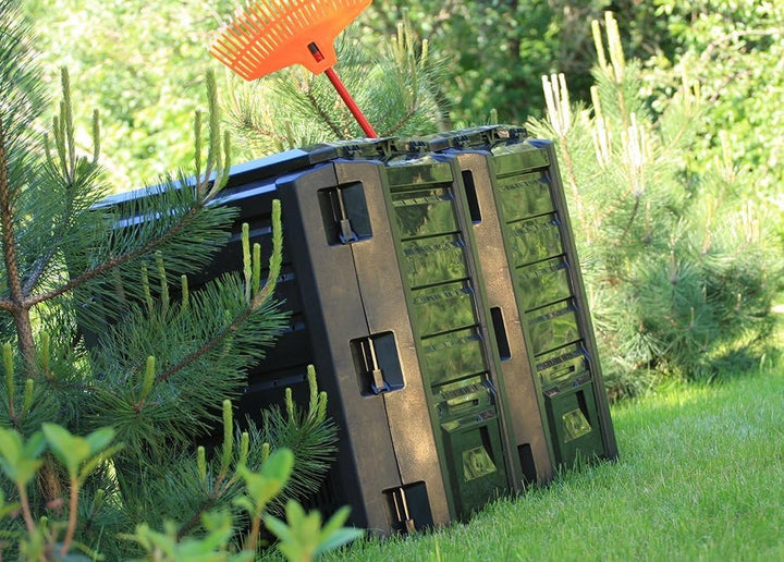 rg-vertrieb Garten Komposter 800L Schwarz Modul Thermokomposter Kompostbehälter Kunststoff