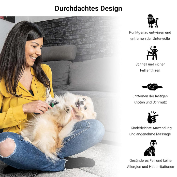 FinoPet 3er Entfilzungs-Set mit verschiedenen Hundebürsten/Katzenbürsten im Set Langhaar Kurzhaar Un