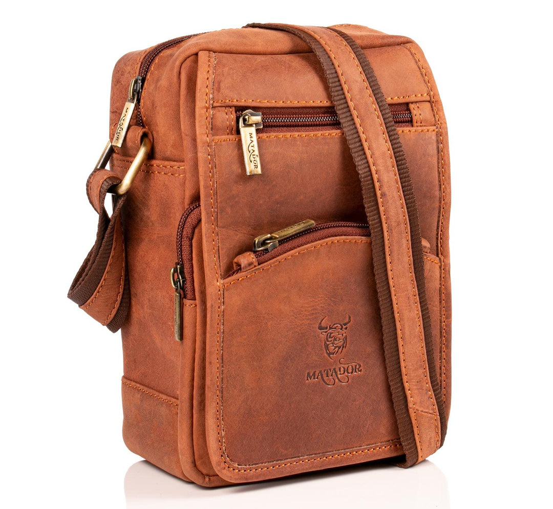MATADOR Herren Echt Leder Umhängetasche Arbeittasche Klein Schultertasche Modern Messenger Reisetasc