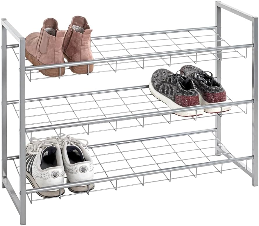 HAKU Möbel Schuhregal, Metall, alu, B 80 x T 30 x H 60 cm 80 x 30 x 60 cm, 80 x 30 x 60 cm