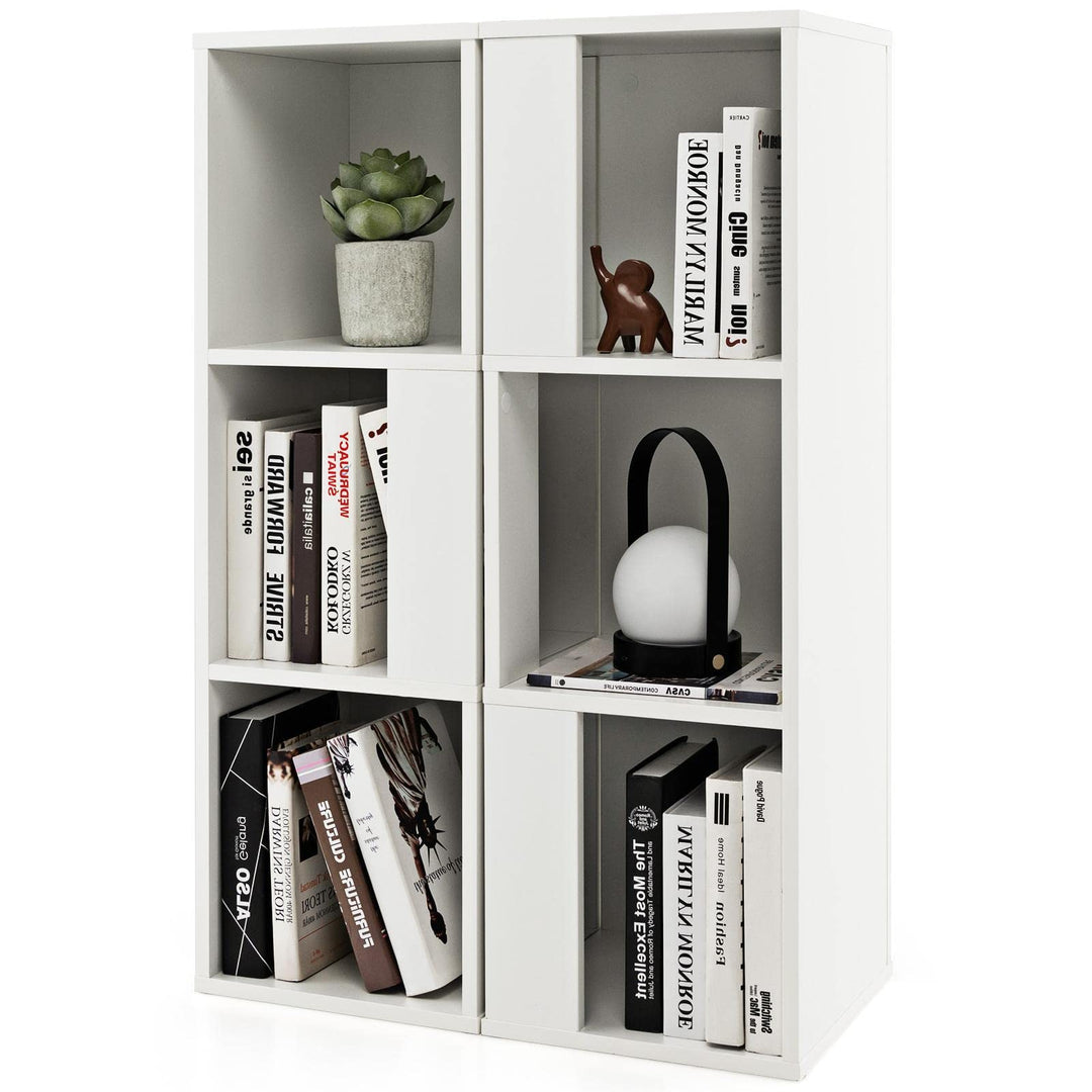 GIANTEX Bücherregal, 3 Ebenen, Bücherregal mit 6 offenen Fächern und Kippschutz, Bücherregal, modern