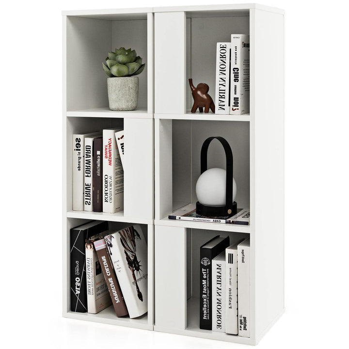 GIANTEX Bücherregal, 3 Ebenen, Bücherregal mit 6 offenen Fächern und Kippschutz, Bücherregal, modern