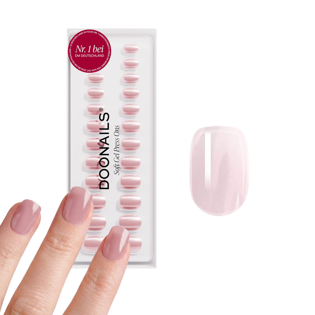 DOONAILS Soft Gel Press On Nails 30er Set Jetset Extra Short Square Form Chrome Nägel zum Aufkleben