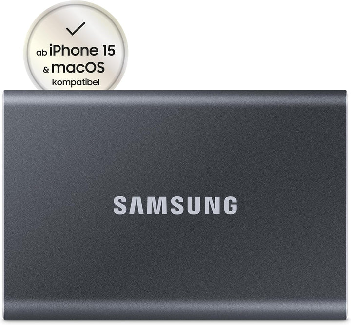 Samsung Portable SSD T7, 1 TB, USB 3.2 Gen.2, 1.050 MB/s Lesen, 1.000 MB/s Schreiben, Externe SSD Fe