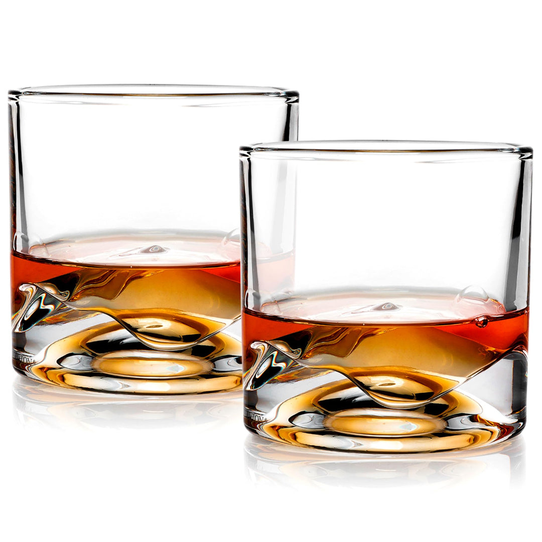 LIITON Exklusiv Whisky Gläser Set Mont Blanc 2-teilig aus Kristallglas, Tumblergläser, Geschenke für