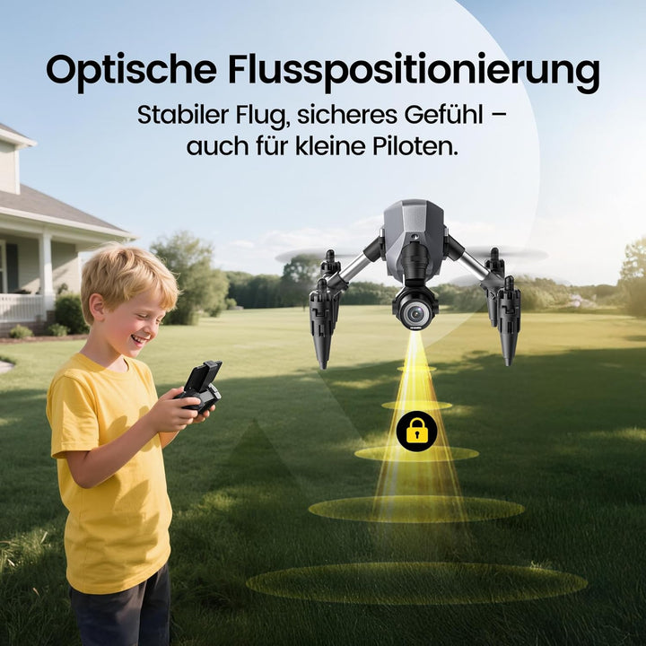 DEERC D21 Mini Drohne mit 1080P Kamera für Kinder, RC Quadcopter mit FPV Übertragung, 3 Batterien, O