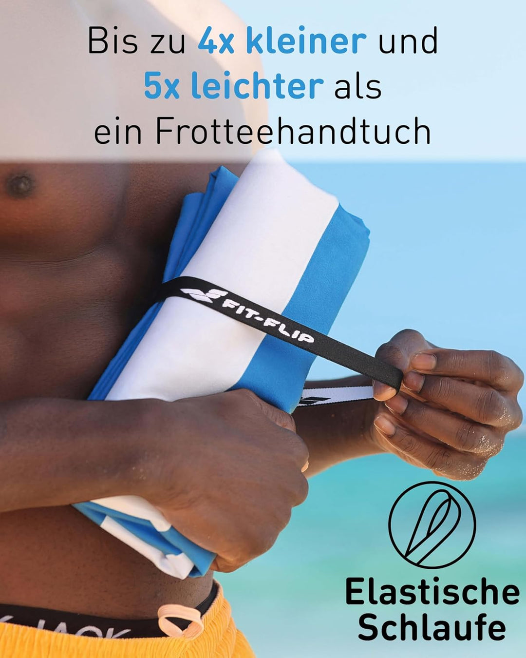 Fit-Flip Strandtuch XXL aus Mikrofaser - leicht und schnelltrocknend - 100% recyceltes Strandhandtuc