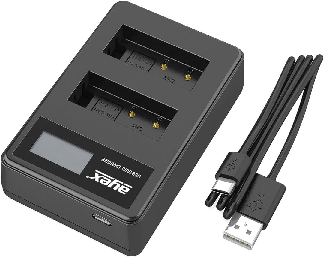 ayex Batteriegriff Kompatibel mit Canon EOS RP + 2 x LP-E17 Akku + 1x USB Dual Ladegerät Ersatz für