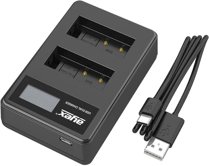 ayex Batteriegriff Kompatibel mit Canon EOS RP + 2 x LP-E17 Akku + 1x USB Dual Ladegerät Ersatz für