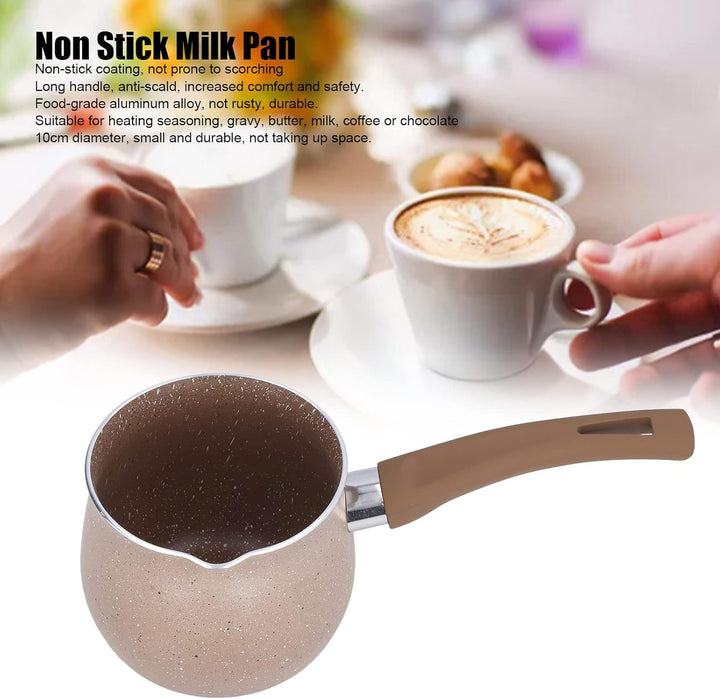 Uadme Antihaft-Milchpfanne, 10 cm Kleiner Topf Mini-Milchtopf aus Aluminium Einhand-Kaffeewärmer für
