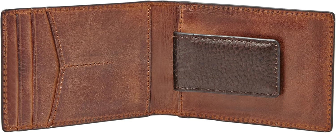 Fossil Herren Quinn Leder Trifold Geldbörse 8,5 cm L x 2 cm B x 10 cm H Braun, Braun