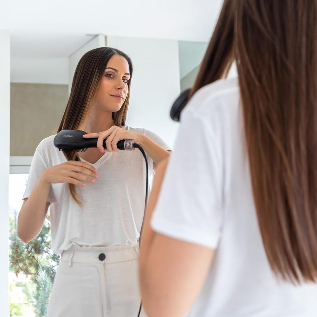 Cecotec Luftbürste Bamba InstantCare AirFlow, Keramikbeschichtung, Geeignet für alle Haartypen, 4 Te
