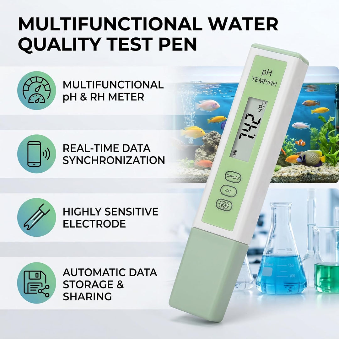 Haofy Digitales PH-Messgerät, 2-in-1-Wassertester PH-Tester Temperatur-Feuchtigkeitsüberwachungsstif