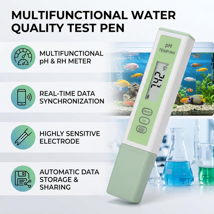 Haofy Digitales PH-Messgerät, 2-in-1-Wassertester PH-Tester Temperatur-Feuchtigkeitsüberwachungsstif