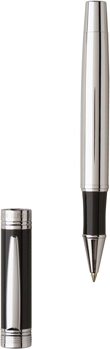 Cerruti 1881 Zoom Tintenroller aus Messing in der Farbe Silber-Schwarz, Länge: 14,3cm, NS5555N