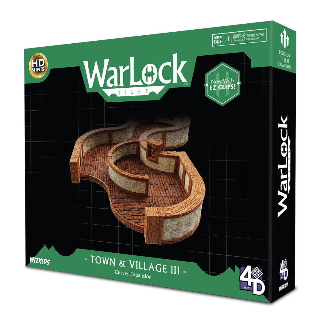 WizKids LLC, Warlock Tiles: Town & Village III - Curves, Accessory, Ages 14+ WarLock Tiles: Town & V