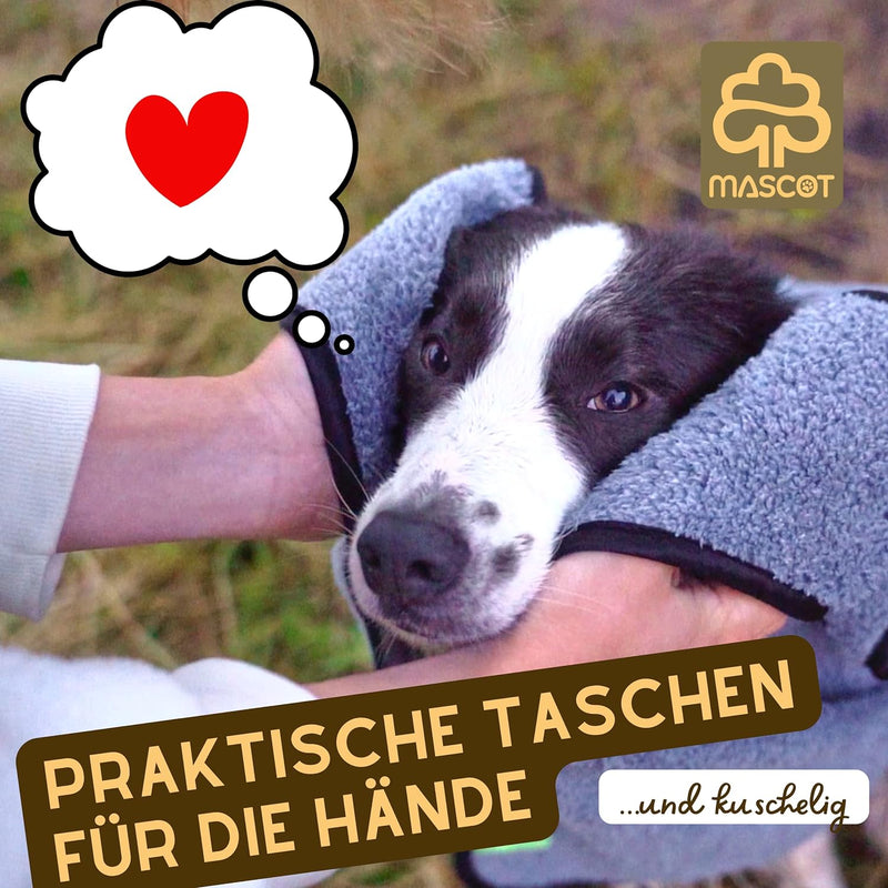 MASCOT (2er Pack) Hundehandtuch XXL extra saugfähig - Fellpflege Hunde Handtuch mit innovativen Schm