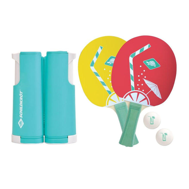 Schildkröt Tischtennis-Set Spin, Tischtennisset mit Zwei Schlägern, Zwei Bällen, inklusive Netz zur
