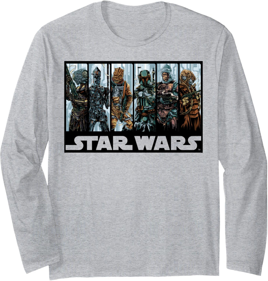 Star Wars Bounty Hunter Line Up Logo Langarmshirt