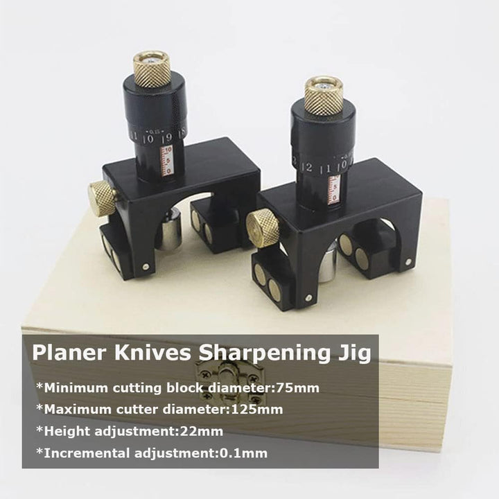 2 STK. Hobelmesser Einstellehre mit Holz Tragkoffer, Magnetisch Hobelmaschine Schneiden Einstellung