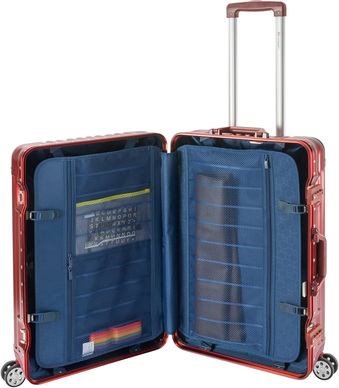 Travelhouse London Koffer Rot M-65cm · Alu-Rahmen · Polykarbonat Hartschale · 2X TSA Zahlenschloss ·