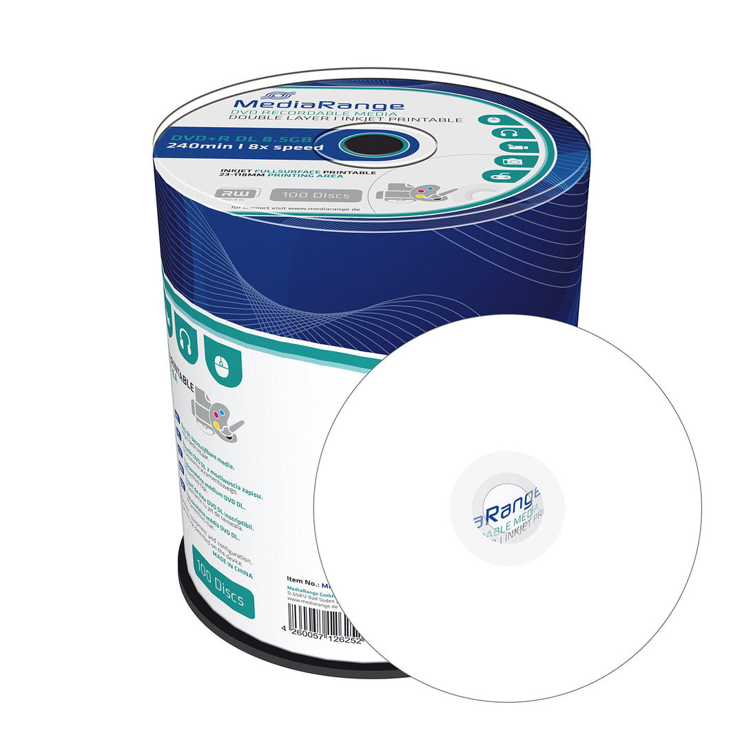 MediaRange DVD+R Double Layer 8.5Gb|240Min 8-fache Schreibgeschwindigkeit, vollflächig bedruckbar, 1