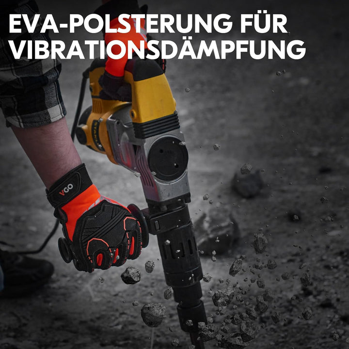 Vgo... 2 Paare hohe Mechnische Arbeitshandschuhe, für grosse Belastungsarbeit, Vibration-Schutz-Hand