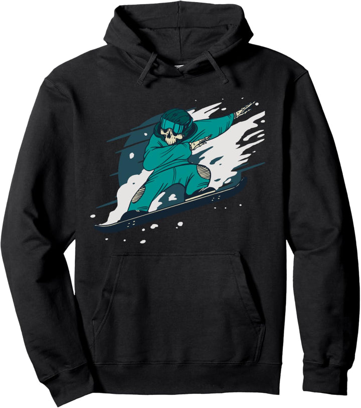 Snowboarden Dabbing Skeleton USA Patriotic Team Sports Pullover Hoodie