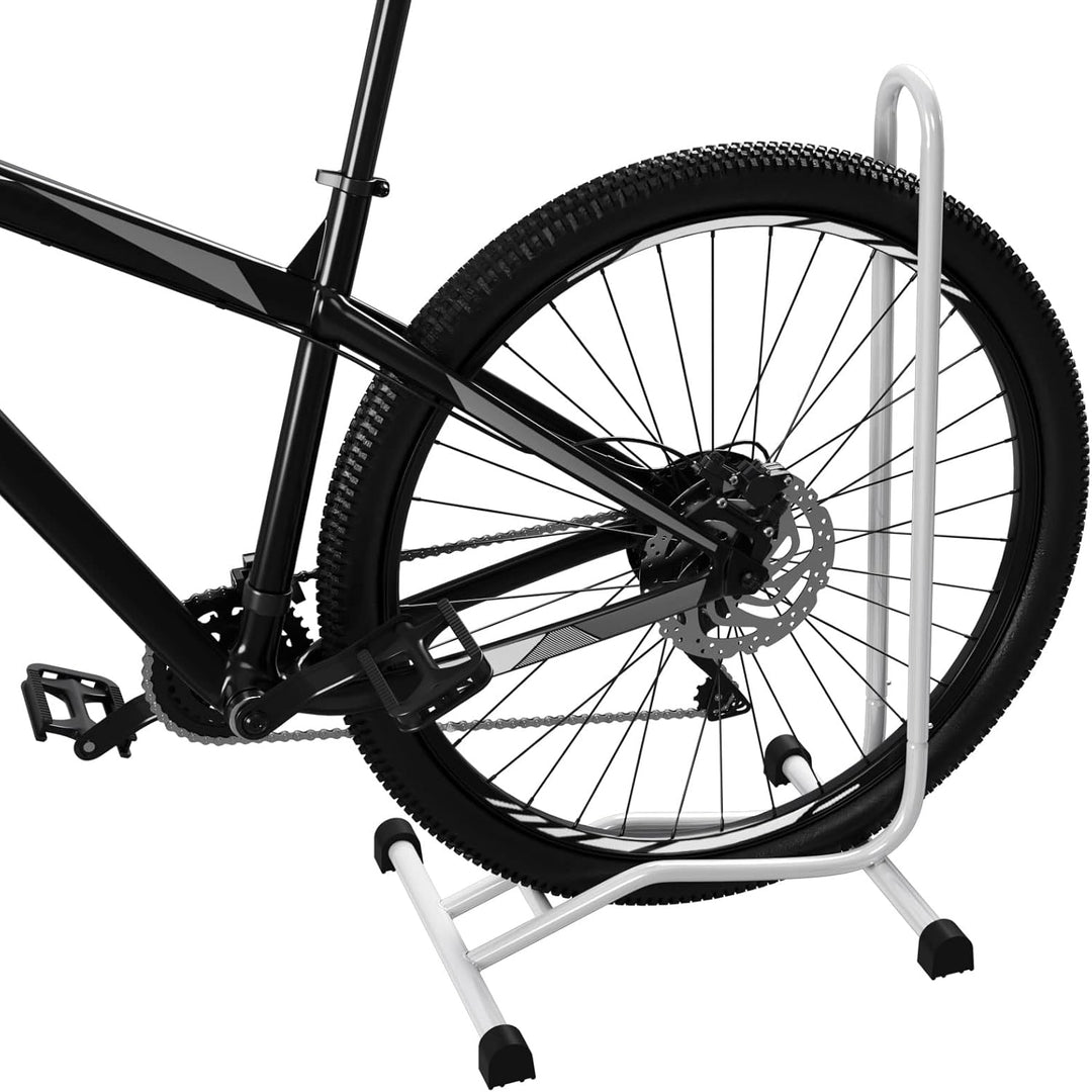 8x WELLGRO® Fahrradständer - Stahl, sicherer Stand - Farbe schwarz, weiss oder silber wählbar, Farbe