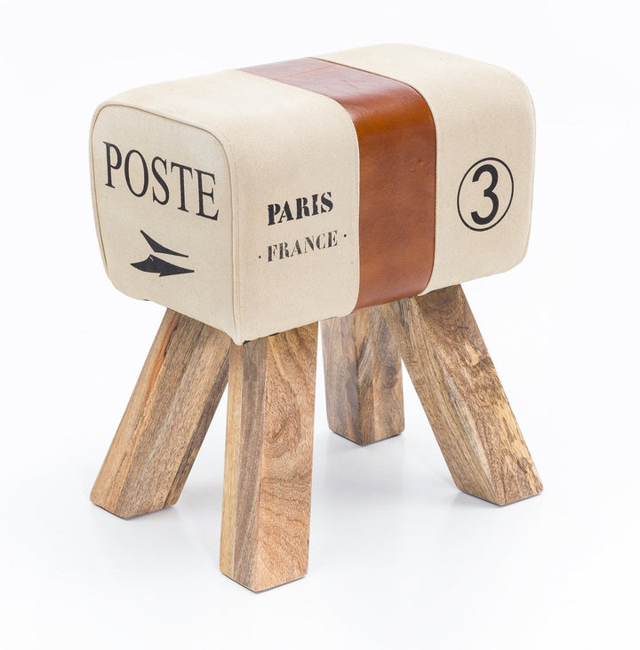 FineBuy Design Turnbock Sitzhocker 40 x 30 x 47 cm, Turnhocker Hocker Beistellhocker Fusshocker Brau