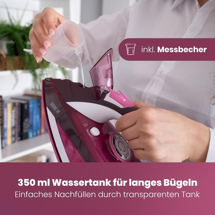 Bomann® Dampfbügeleisen | Dampfbügelautomat | 7 Funktionen | 4-stufige Dampfregelung | Keramiksohle