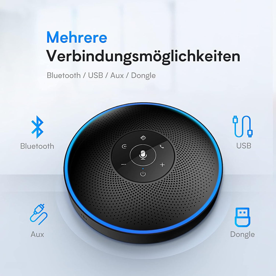 EMEET Bluetooth Konferenzlautsprecher Set - 2pcs Speakers mit Dongle, Konferenzlautsprecher mit Mikr