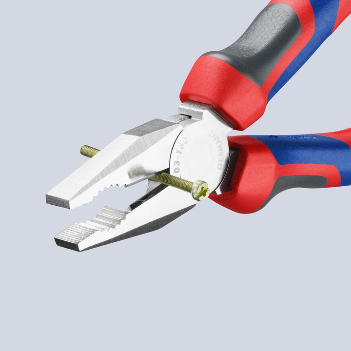 Knipex Kombizange verchromt, mit Mehrkomponenten-Hüllen 160 mm (SB-Karte/Blister) 03 05 160 SB 160 m