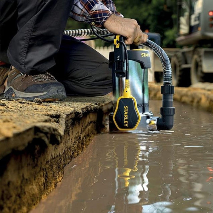 Stanley SXUP1100XDE Tauchpumpe für Schmutzwasser (1100 W, Förderleistung max. 16.500 l/h, Förderhöhe