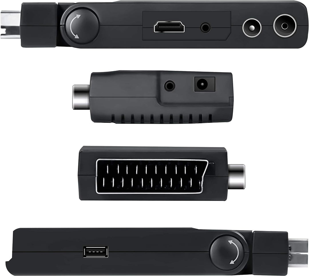 DIPROGRESS DPT202SB Digitaler terrestrischer Scart Stick DVB-T2 H265/HEVC Main 10 mit Universal-Fern