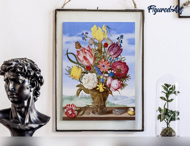 Figured'Art Malen Nach Zahlen Erwachsene Mit Rahmen Blumenstrauss - Ambrosius Bosschaert - Paint by