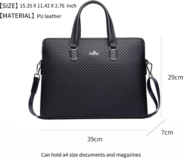 FSD.WG Herren Business Tasche,Wasserdichte Leder Aktentasche,Schulter Laptop Business Tasche für Bus