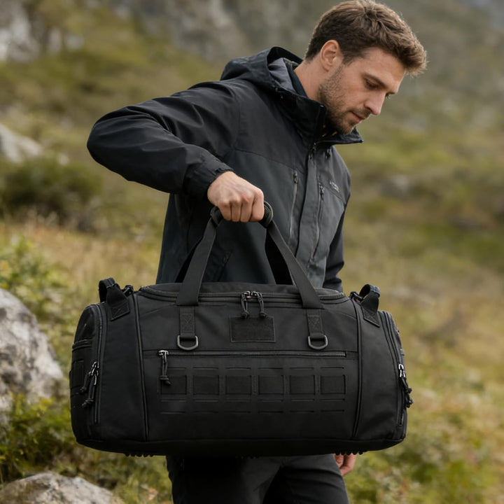 Taktische Sporttasche Herren 45L Reisetasche Mittelgross mit Schuhfach und Laptopfach Leicht Trainin