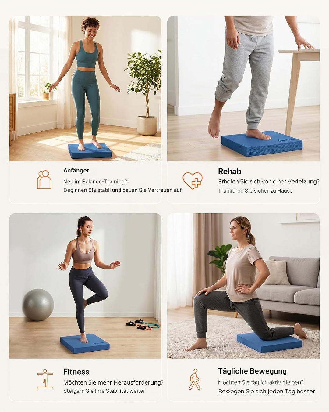 StrongTek Extra breites Schaumstoff-Balance-Pad für Physiotherapie, 48,3 x 40,1 x 6,1 cm, hochdichte