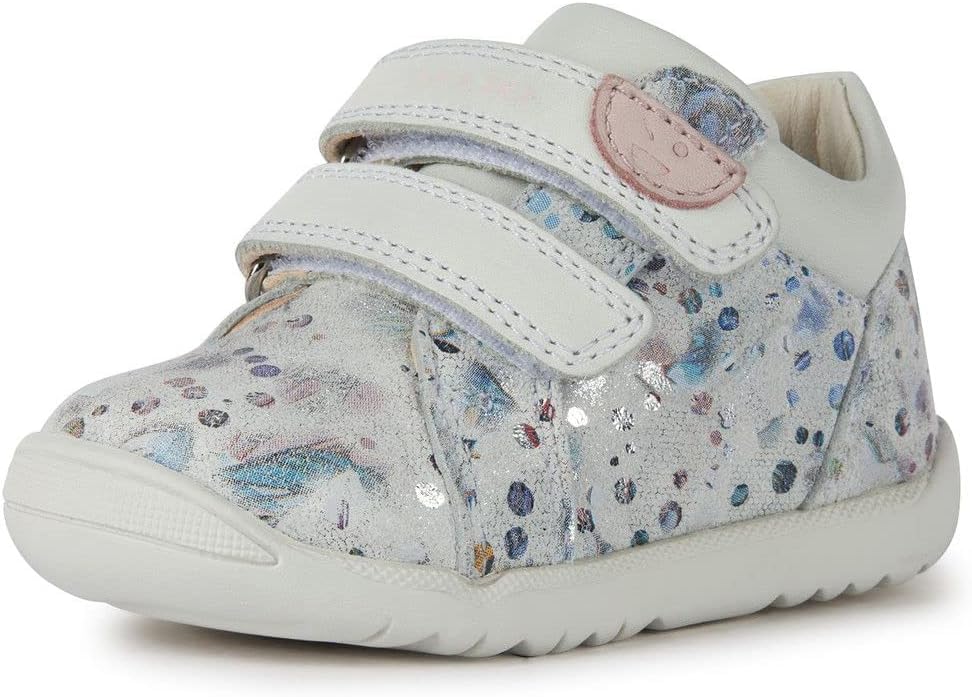 Geox Baby - Mädchen B Macchia GirlFirst Walker Shoe 25 EU Weiss, 25 EU Weiß