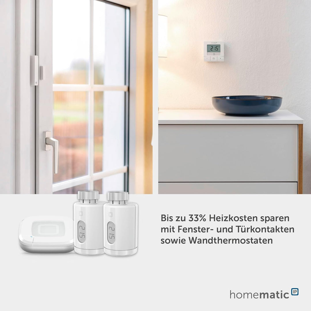 Homematic IP Smart Home Starter Set Heizen - Pure, Digitale Steuerung für Heizung mit oder ohne App,