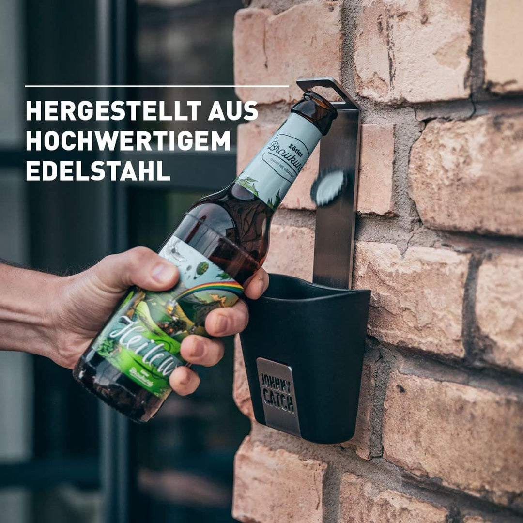 höfats- Johnny Catch Cup - Edelstahl Flaschenöffner mit Auffangbehälter - fängt bis zu 60 Kronkorken