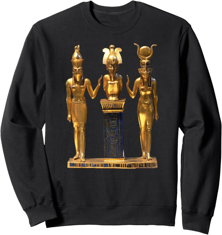 Ägyptische Dreifaltigkeit Horus Osiris und Isis Statue Sweatshirt