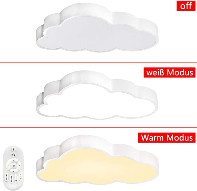 Aufun 48W LED Wolken Deckenlampe - Ultra-dünne 5cm Kreative Deckenleuchte für Schlafzimmer Küche Bür