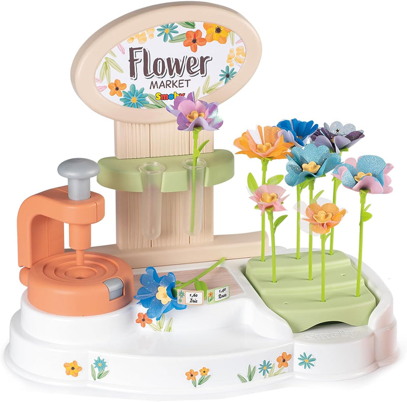 Smoby - Kreativ-Set Flower Market - Bastelset zur Herstellung von individuellen Stoff-Blumen und Blu