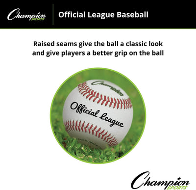 Champion Sports Leder Baseball Set: Dutzend Indoor/Outdoor Echtleder Offizielle Liga Baseballs für P