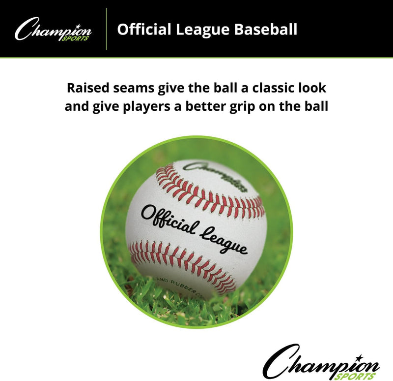 Champion Sports Leder Baseball Set: Dutzend Indoor/Outdoor Echtleder Offizielle Liga Baseballs für P