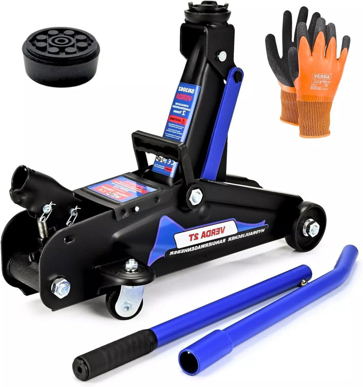 Wagenheber 2,5T Autoheber Rangierwagenheber 80-360mm + 2X Gummiauflage + Koffer + Montagehandschuhe