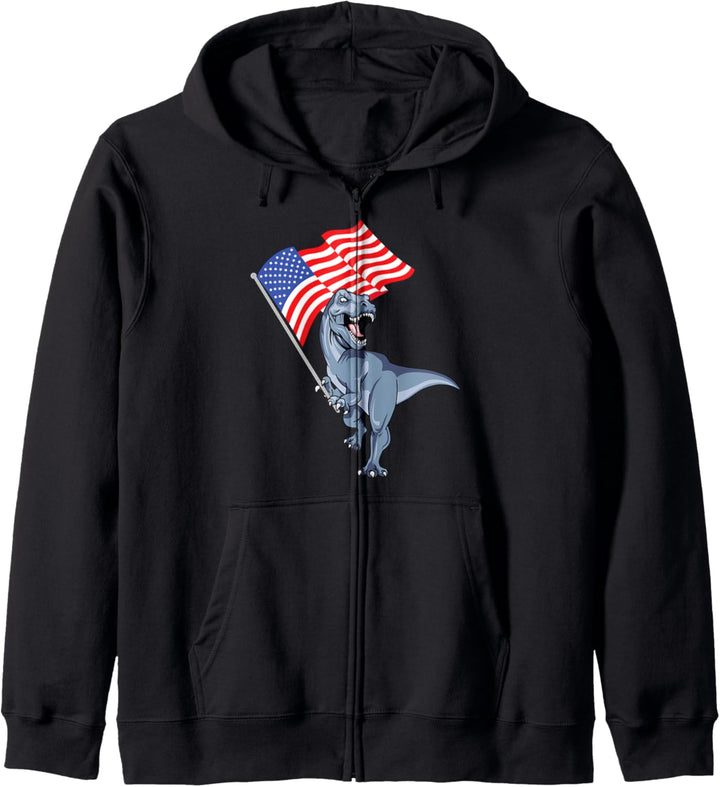 Dinosaurier USA Flagge Dino T-Rex 4. Juli Raptor Jurassic Kapuzenjacke