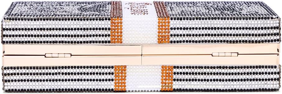 Dollar Clutch Geldbörse für Damen von Covelin, Strass Abend Handtasche Geldbeutel Schwarz, Schwarz